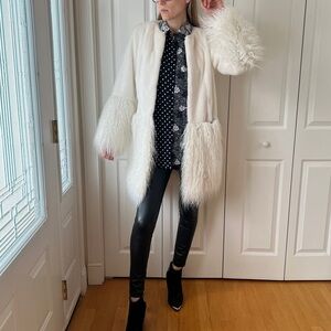 Regal White Faux Fur Coat